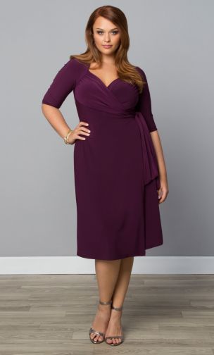 Women's plus sizes Sweetheart Knit Wrap Dress cocktail special occasions