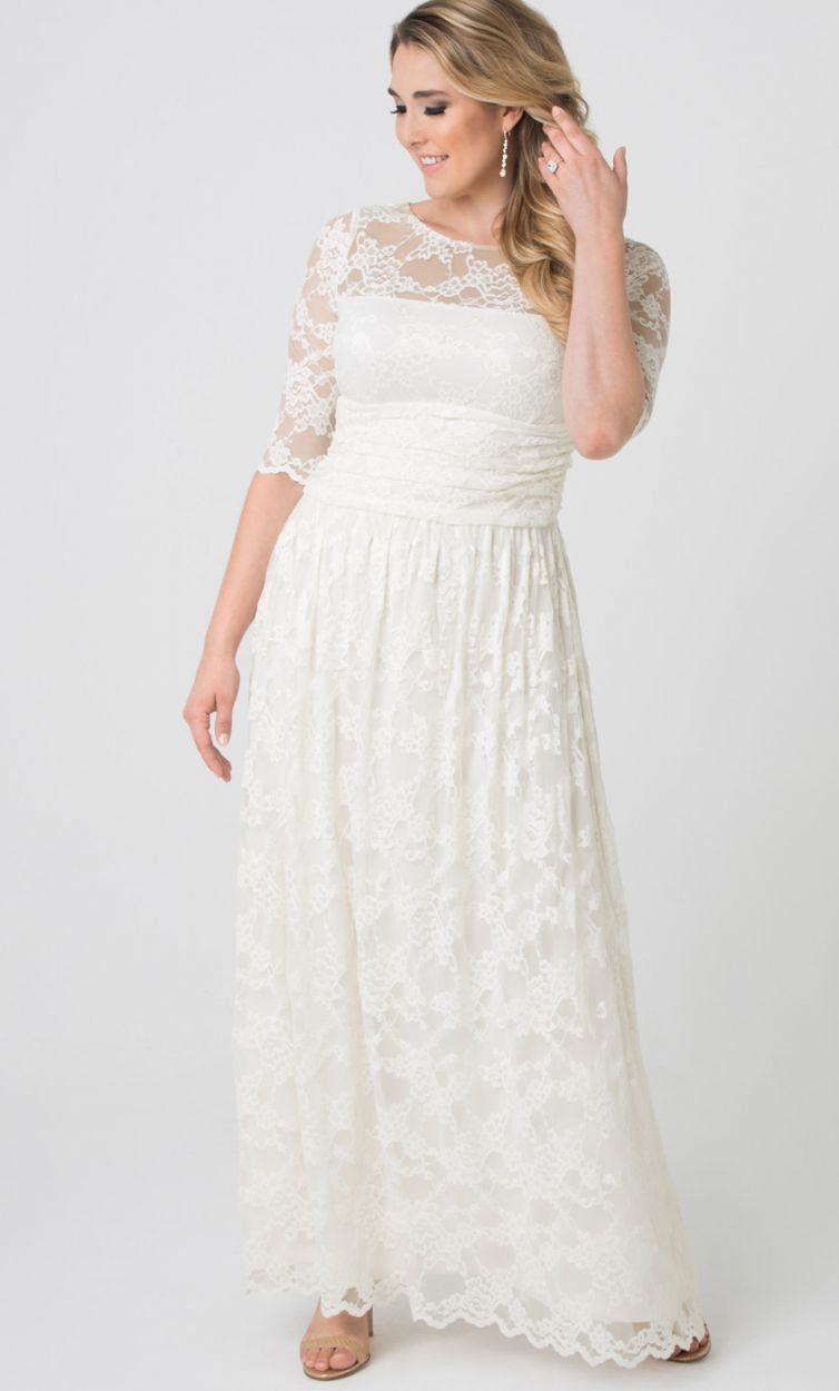 Plus Size Lace Illusion Wedding Gown